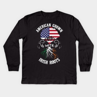 american grown with irish roots Kids Long Sleeve T-Shirt